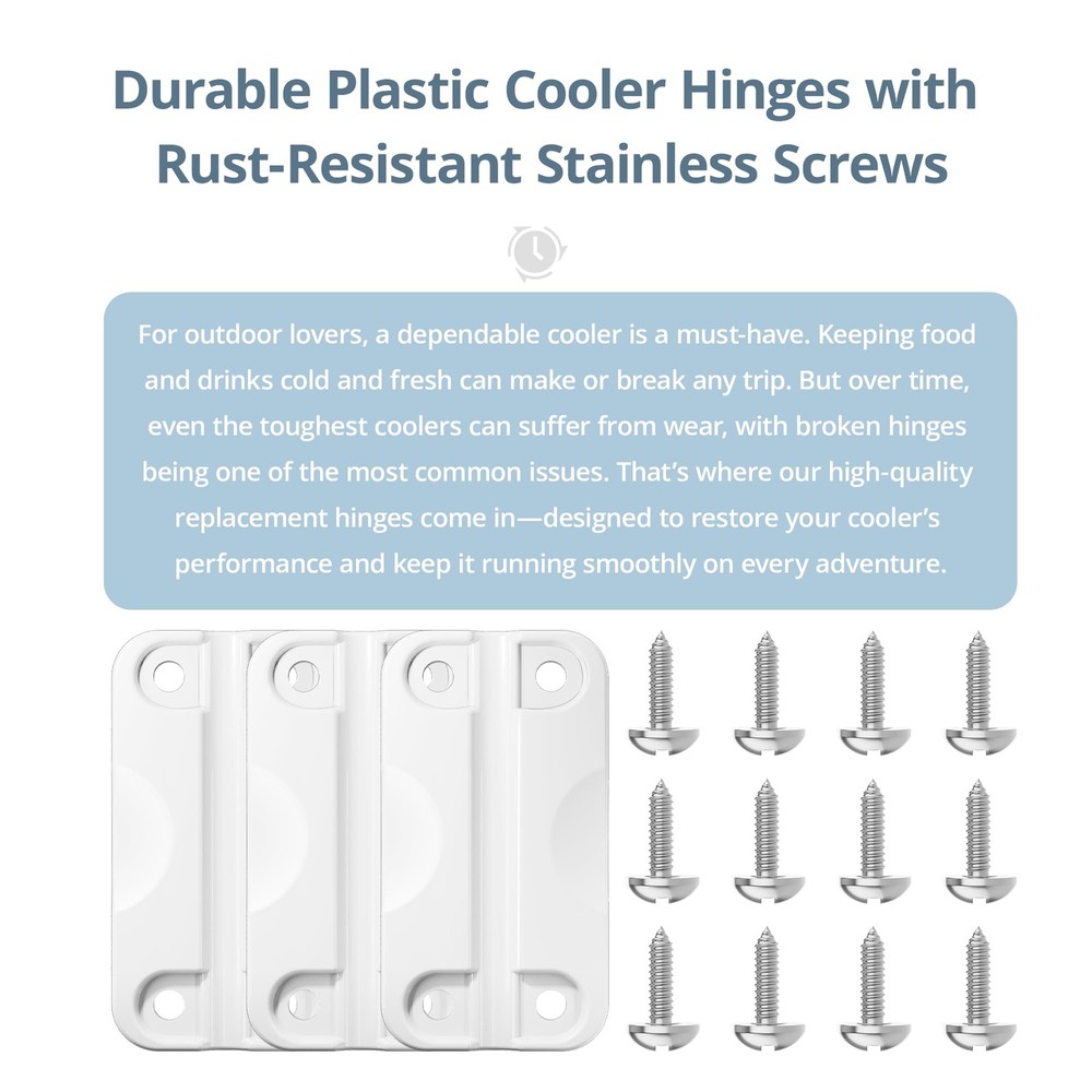 Cooler Hinges for Ice Chests,Compatible with Igloo 25-165 Qt Rectangular-Shap...
