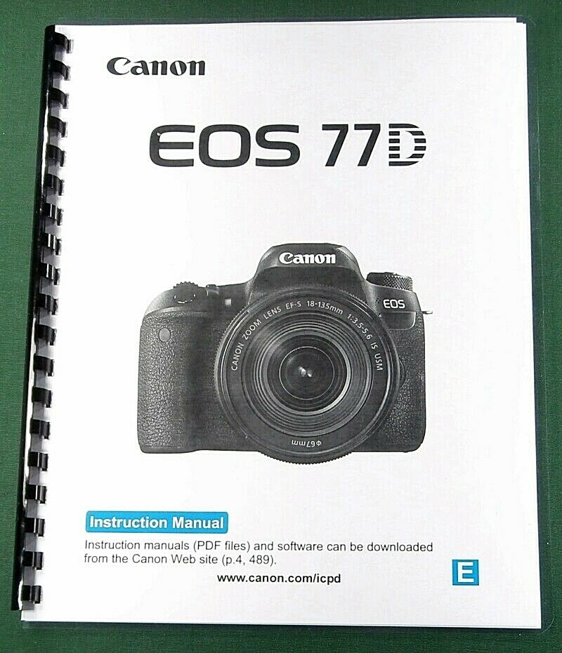 Canon EOS 77D Instruction Manual: 502 Pages & Protective Covers
