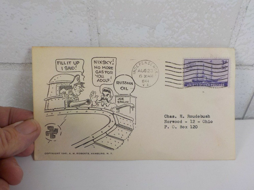 WW 2 Patriotic Cover Envelope with Tank Dated 1941 Home Front