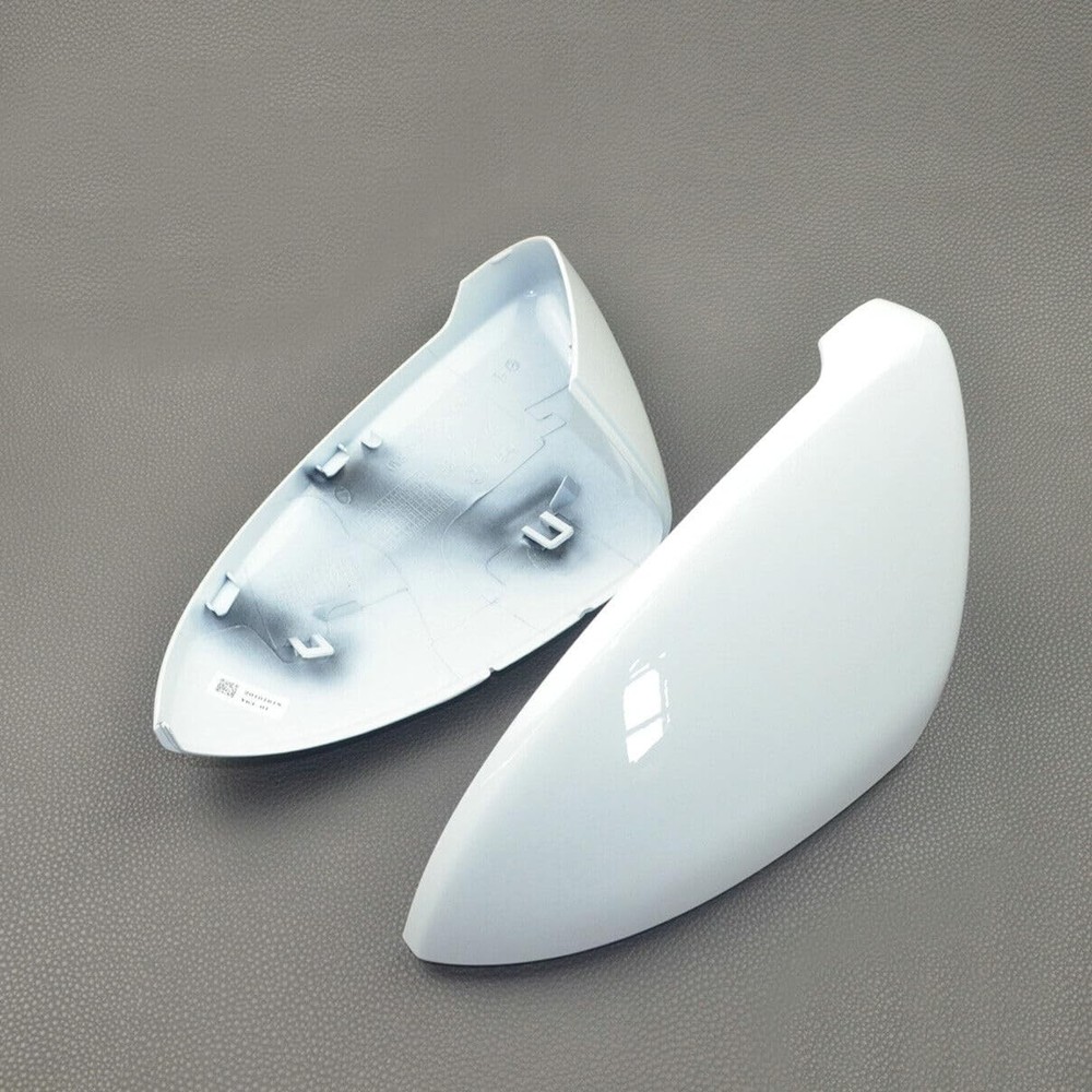 Left+Right Rearview Mirror Cover Side Caps for VW Golf Medium, White