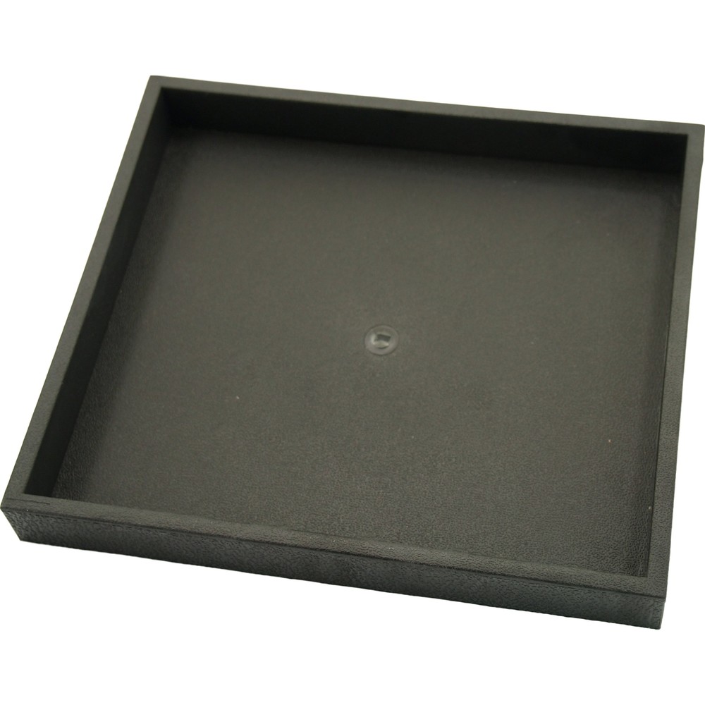 Black Open Square Stackable Jewelry Display Tray w/ Black Foam 12 Gem Jar Insert