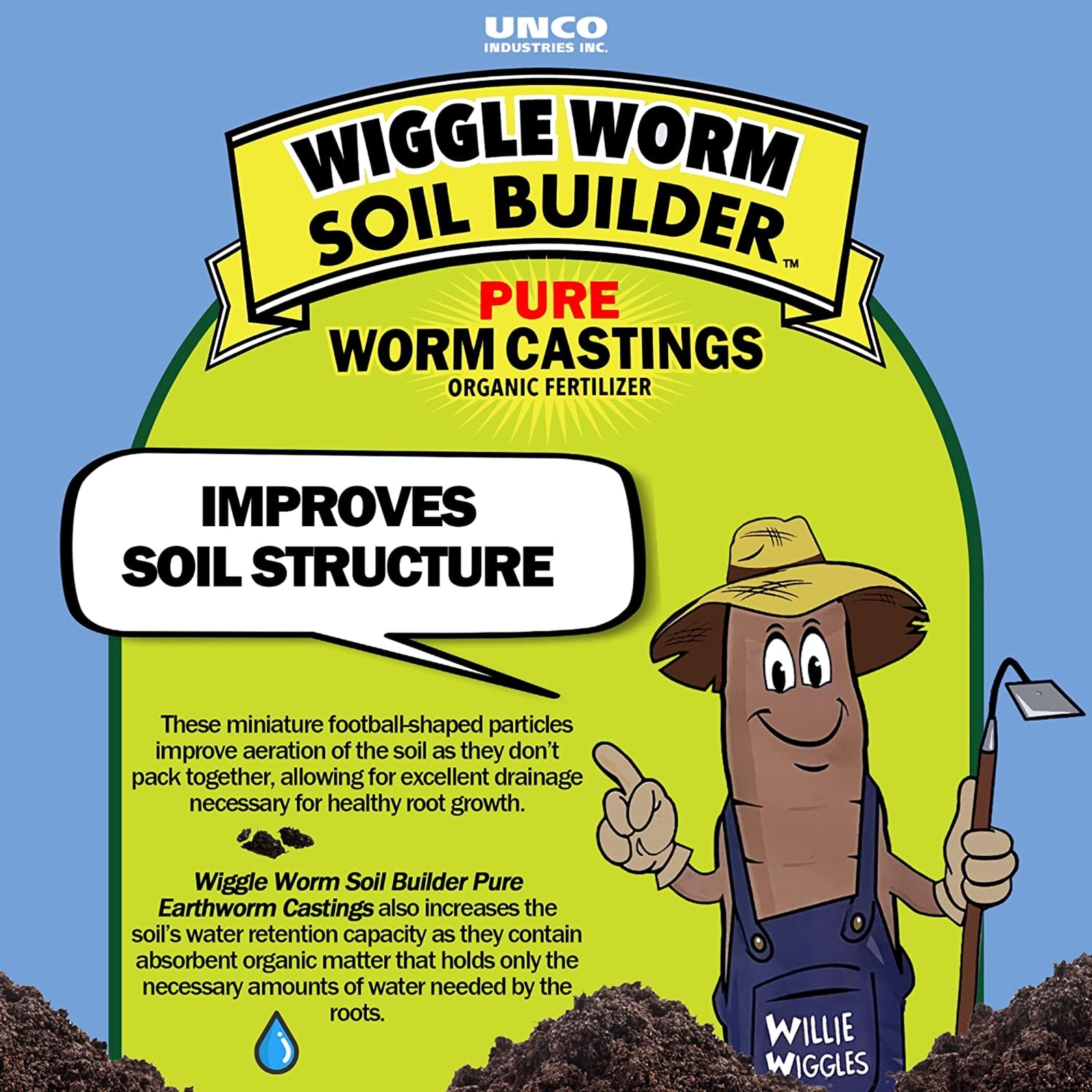 Wiggle Worm Worm Castings Organic Fertilizer, Soil Builder, 30-lbs