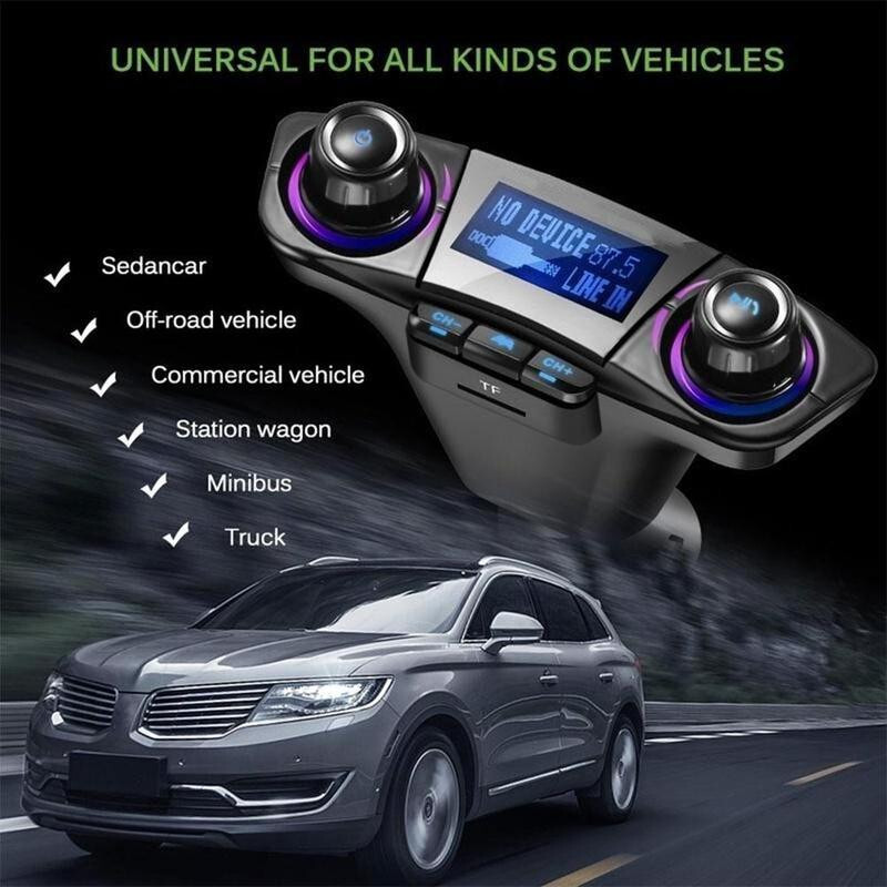Wireless FM Transmitter Modulator Bluetooth 4.0 Handsfree Car MP3 Player USB LED