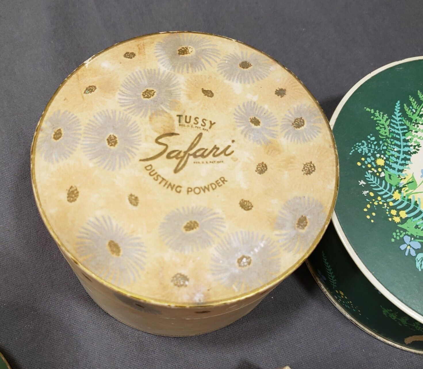 Vintage Dusting Powder Boxes Lot of 5 Advertising Vanity Collectibles 1940s 50s