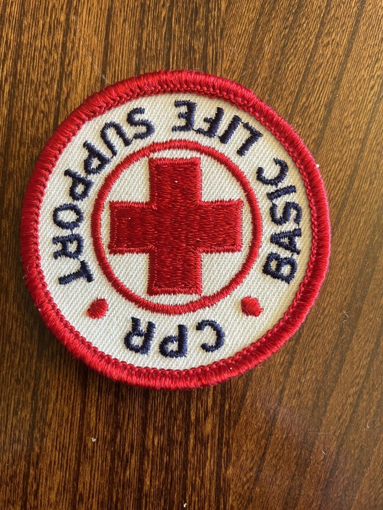 Vintage Basic Life Support Red Cross Embroidered Patch
