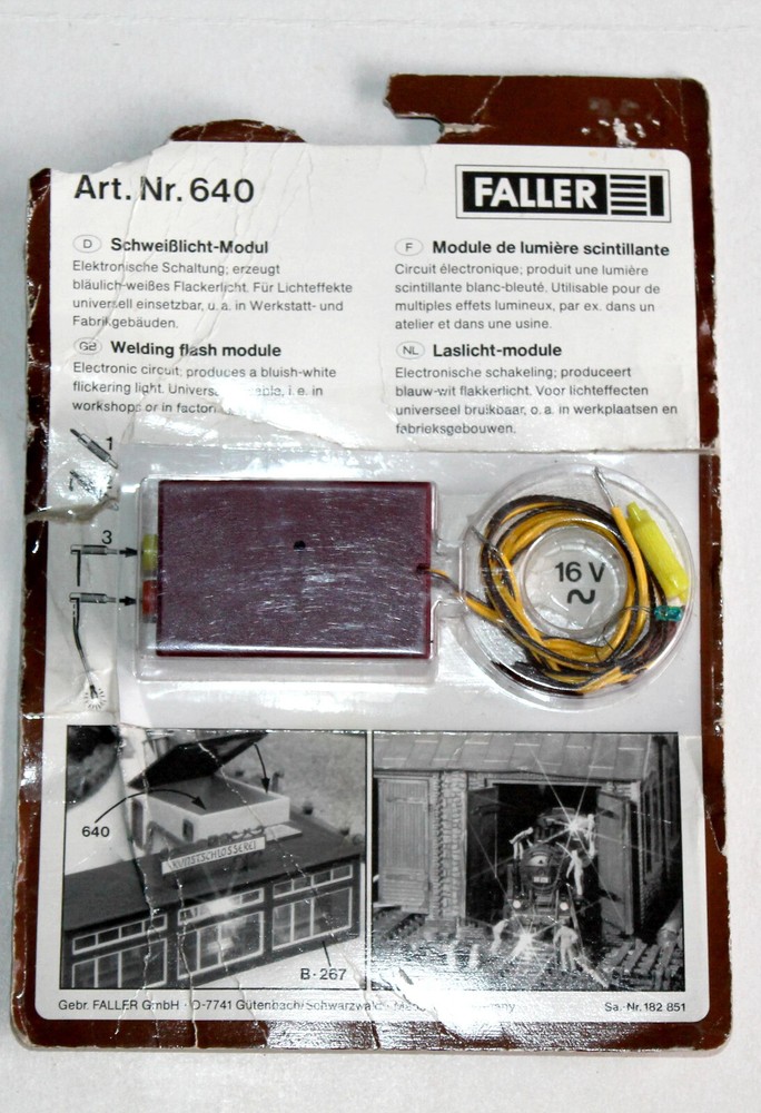 FALLER 640 SPARKLING LIGHT MODULE WHITE BLUE, ELECTRONIC CIRCUIT TRAIN