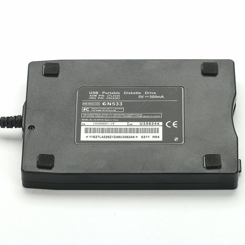3.5” USB 2.0 Data External Floppy Disk Drive 1.44MB For Laptop PC Win 7/8/XP Mac