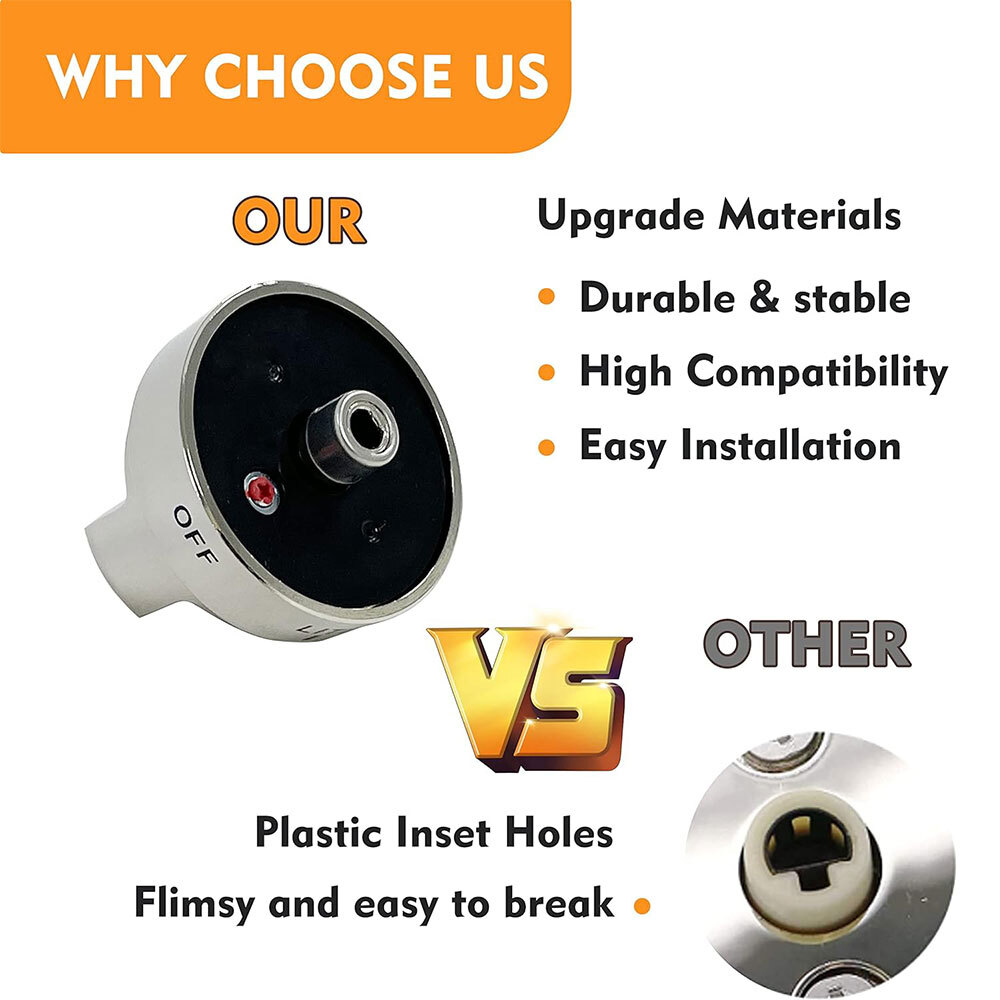 5 Pack LG & Kenmore Compatible Stove Knobs AEZ73453509 Burner Control Knobs