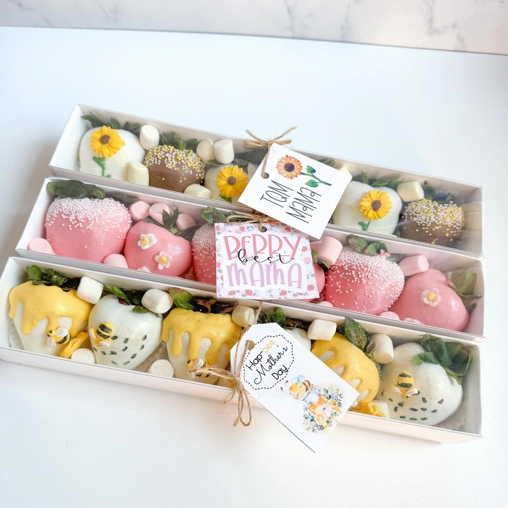 20 Pack 12x2x2 Inch Chocolate Covered Strawberries Boxes Macaron Drawer Cookie