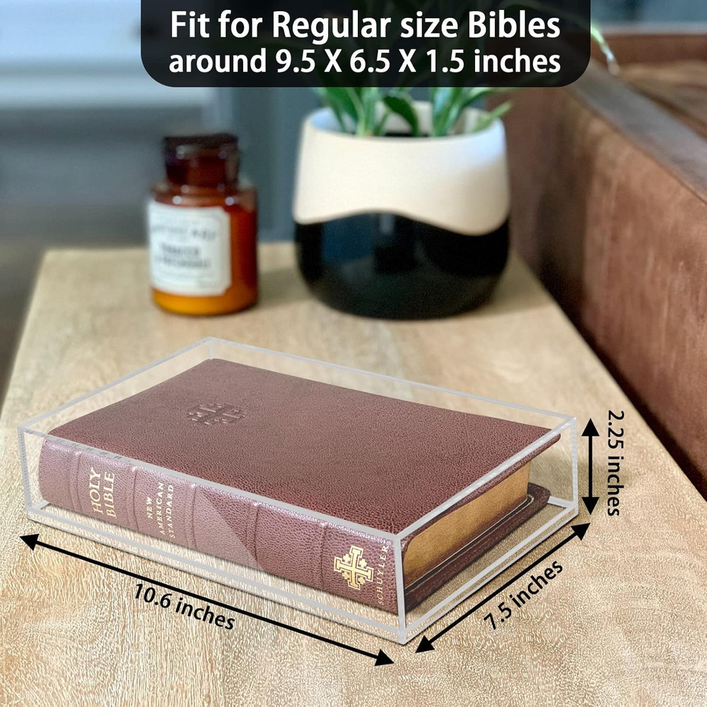 Clear Display Case for Bible, Acrylic Wall Mount Vertical & Horizontal Display C