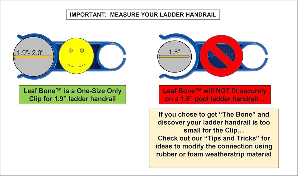 Multi-Purpose Leaf Net Skimmer Clip for 1.9" Ladder – Keep Your Pool Pristine