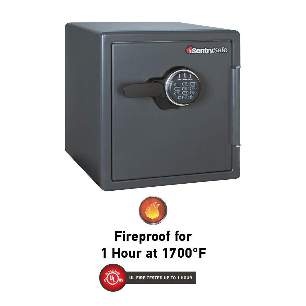 SentrySafe Black Fireproof Safe with Digital Push Button Keypad, Home Safe Fo...