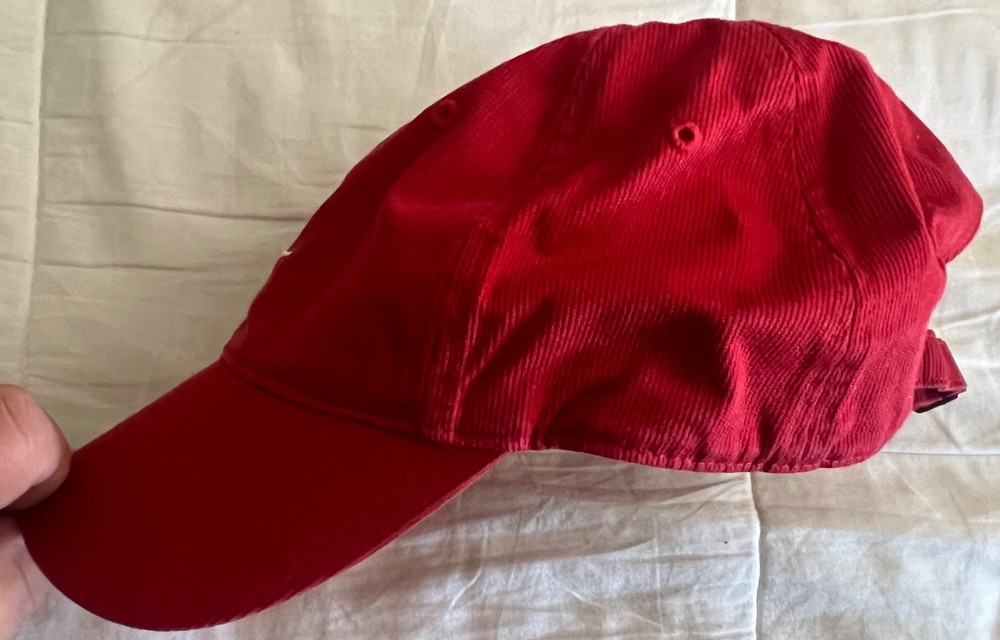 NIKE Red Corduroy Golf Baseball Hat Cap