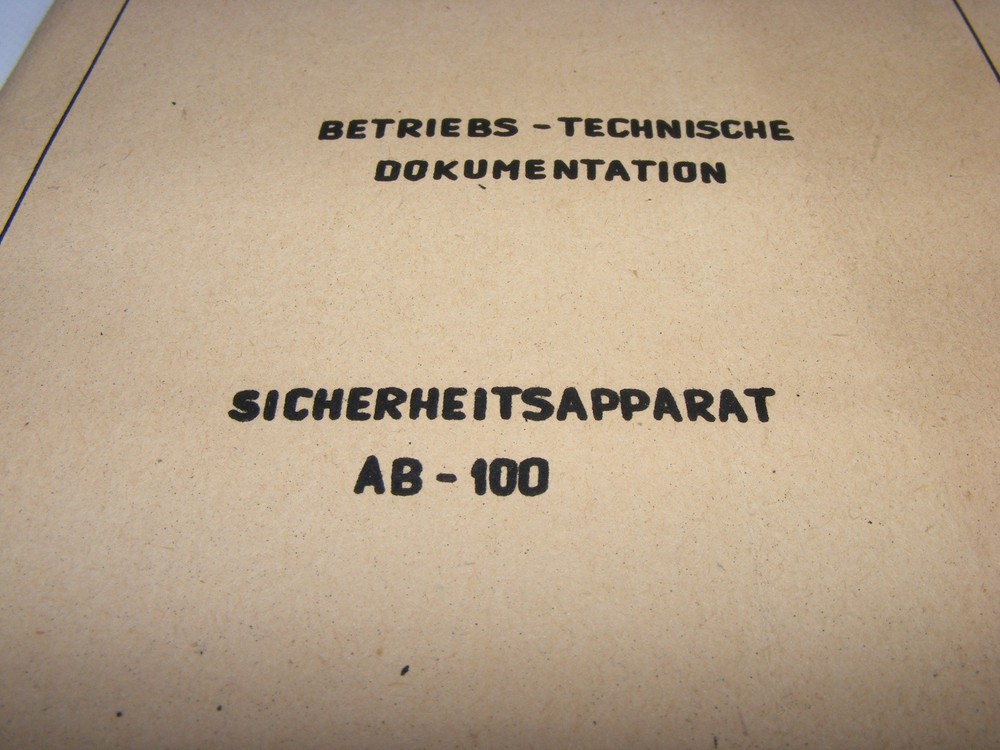 Old Notebook Operating Technical Documentation Safety Device AB 100