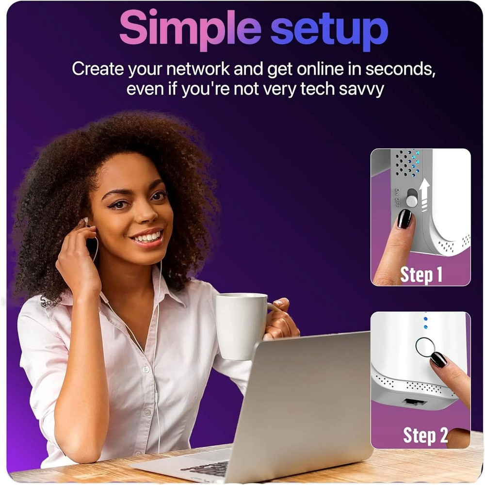 Macard N300 WiFi Range Extender - White High Performance 300Mbps Wireless