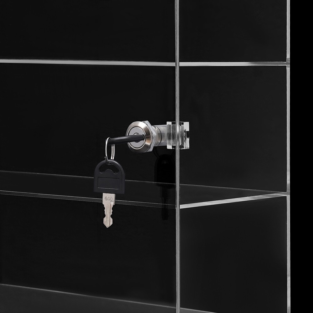 4-Layer Clear Acrylic Countertop Display Case Locking Cabinet Show Box Case