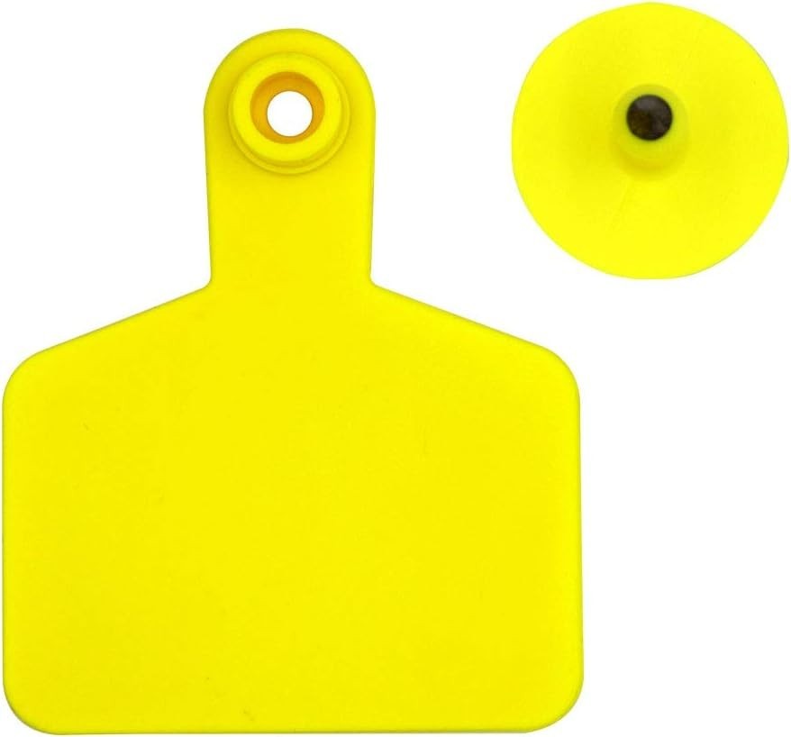 High-Quality Yellow Cattle Ear Tags - 100 Durable Plastic Identification Tags