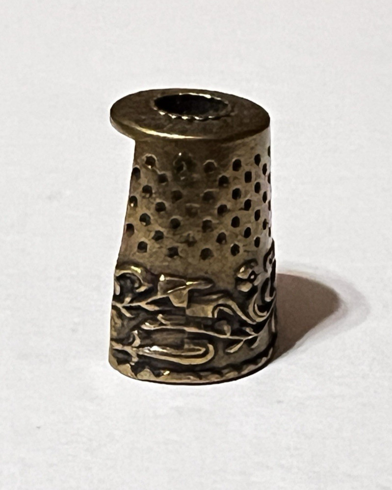 Vintage Clover Brass Thimble Pencil Sharpener with blade