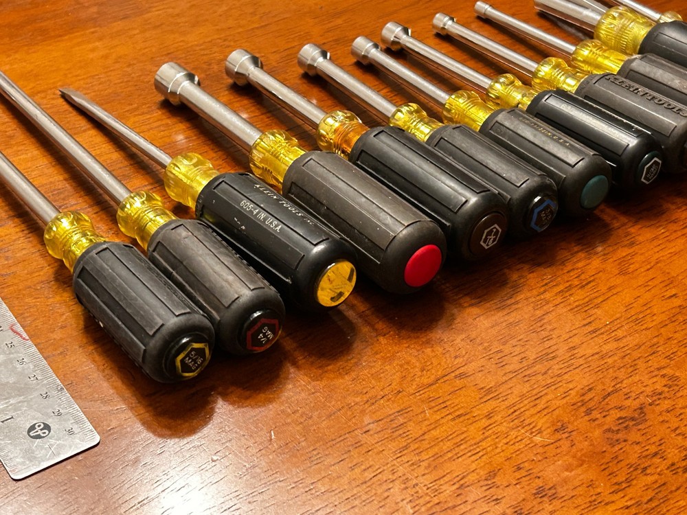 15pc. Klein Magnetic & Non-magnetic Tip Nut Drivers, Plus additional Tools