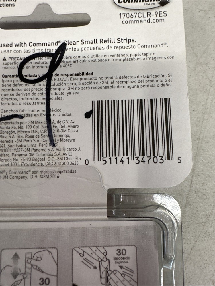 Command Small Wire Hooks 9 Hooks And 12 Strips 17067CLR-9ES {A}
