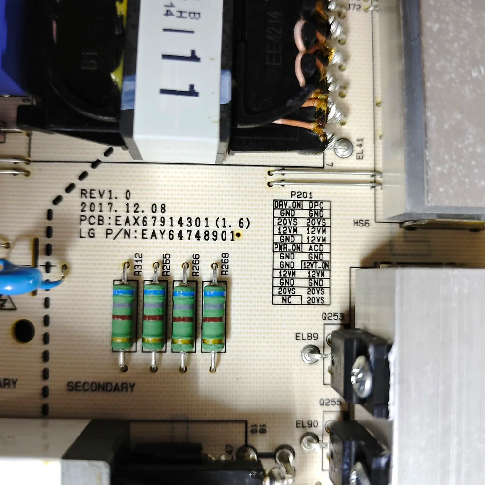 LG OLED65C8PUA, OLED65C8AUA Power Supply Board EAY64748901