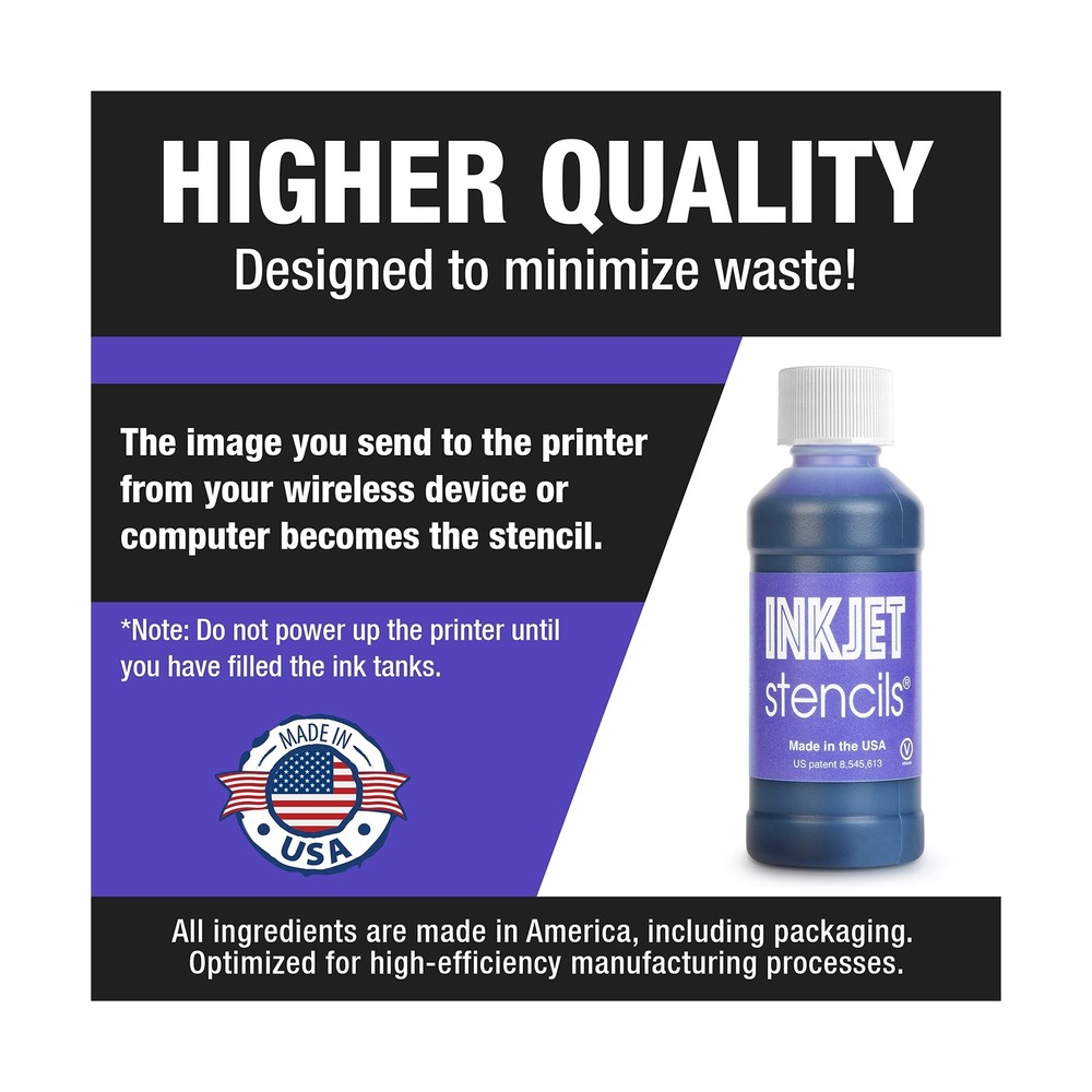 Refill Stencil Ink Compatible for Stencils Printer Ink (Violet, 4-Oz Bottle)
