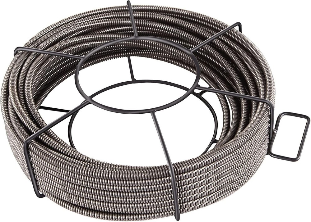Drain Cleaning Cable 75ft x 3/8 inch Solid Core Cable Sewer Cable, Drain Auge...