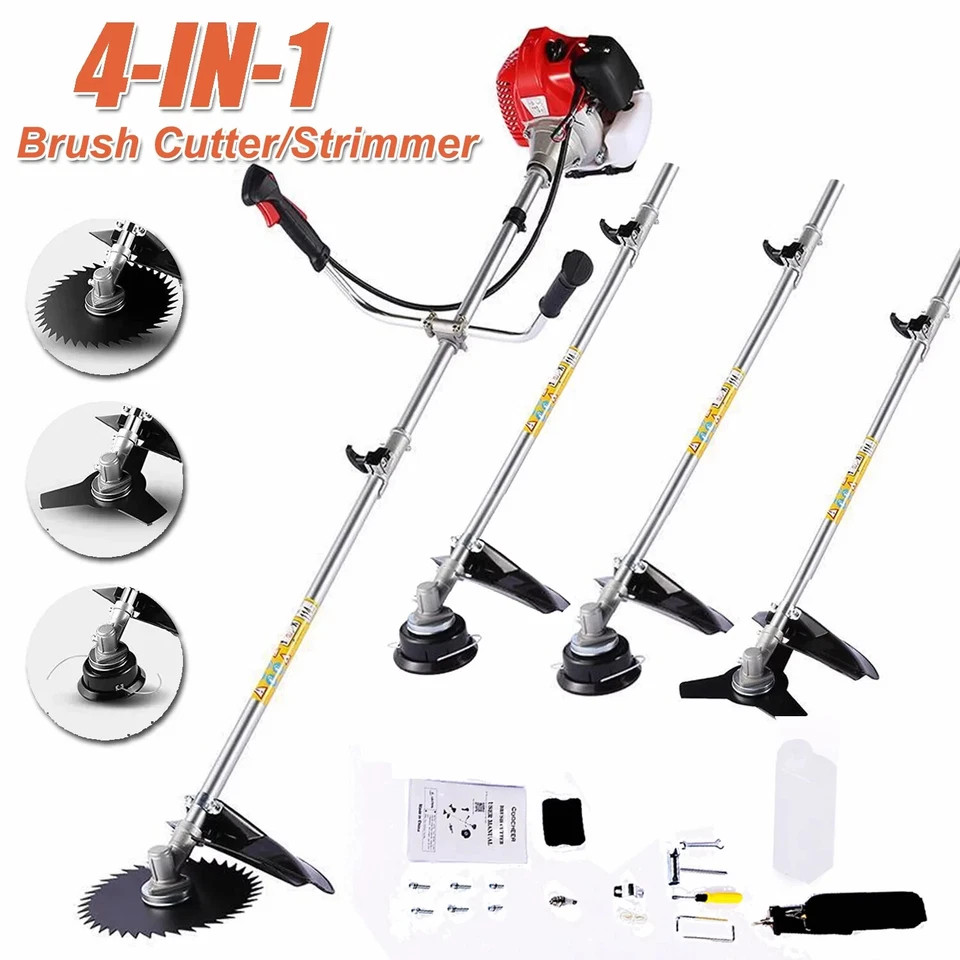 58cc 4 in 1 Brush Cutter 2-Stroke Weed Eater Wacker Gas Powered String Trimmer💚