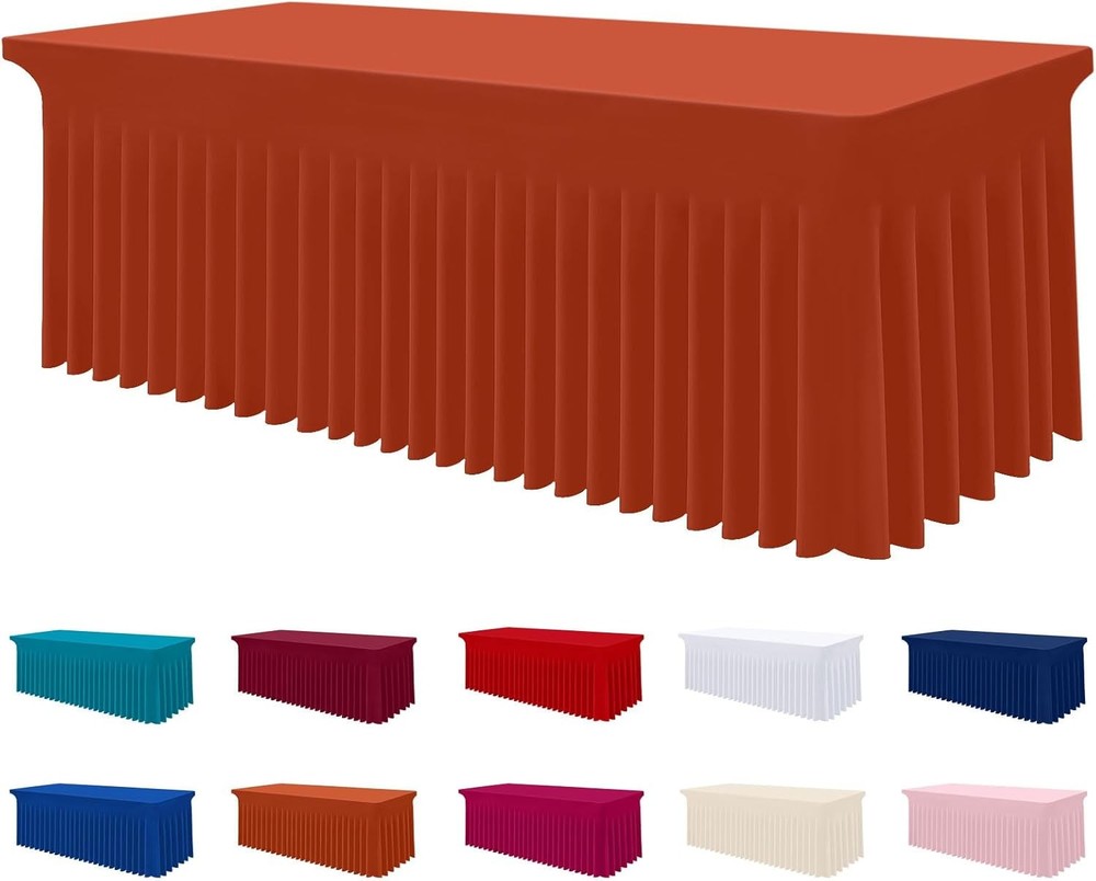 Spandex Tablecloth Elastic Fitted Stretch Tablecloth 6FT Rectangle Tables
