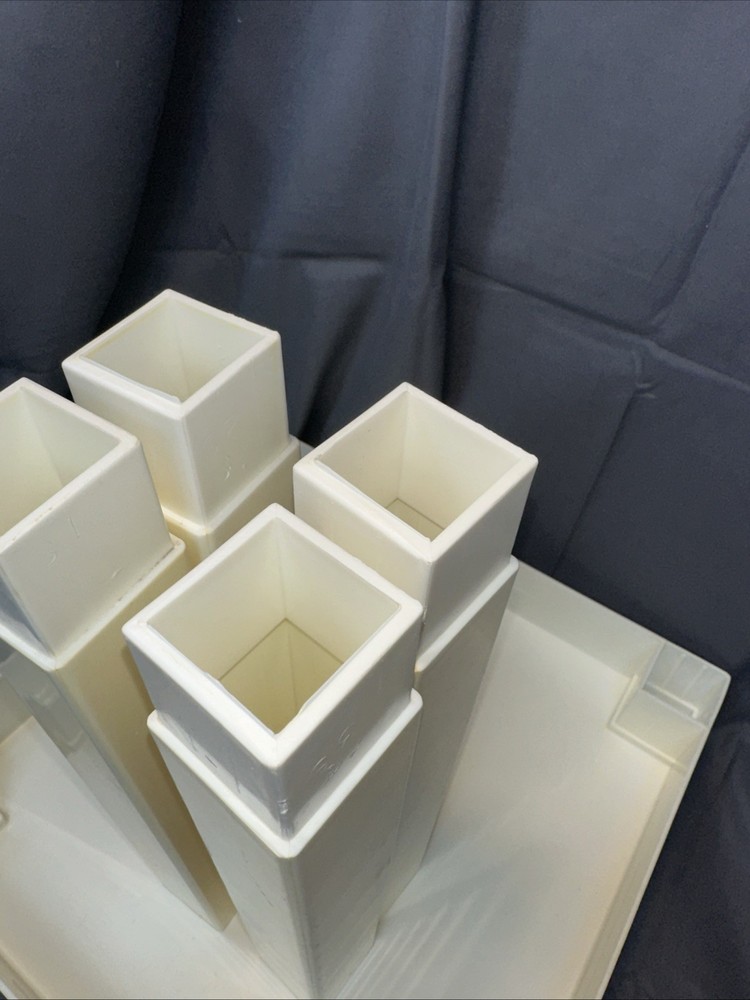 1980s Cube End Side Table Removable Legs 14x14x14 ****Discolored Plastic