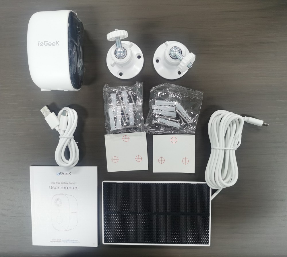 ieGeek 2K WiFi Wireless Outdoor Solar Security Camera Solar Panel Night Vision