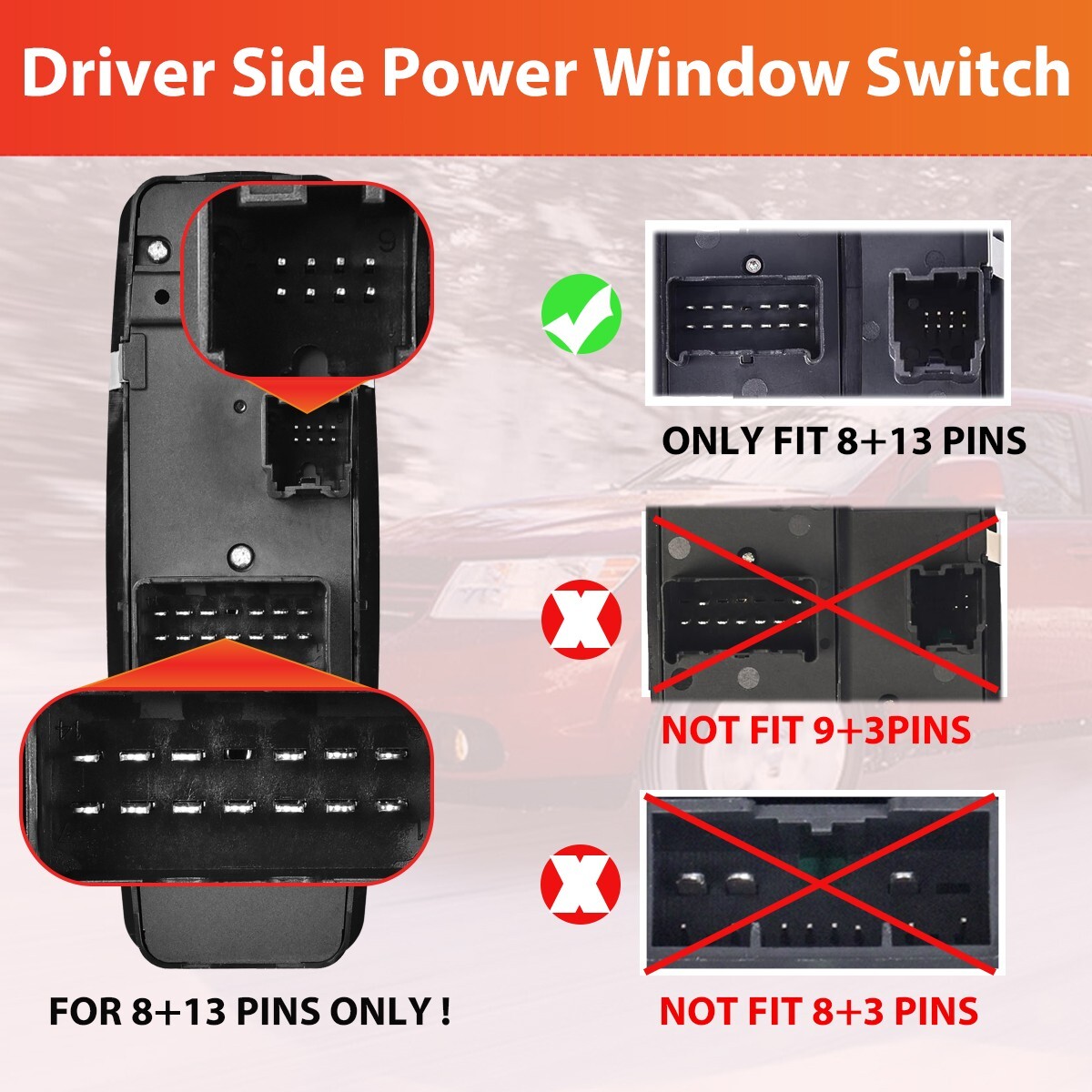 Driver Side Master Power Window Switch 68084001AD for 2011-2016 Dodge Journey