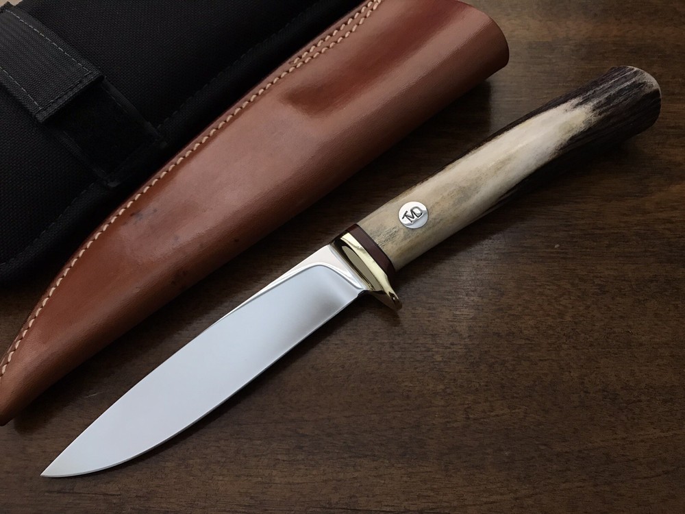 Vintage TMD Ted Dowell Custom Handmade Fixed Blade Knife Hunter Nice Handle