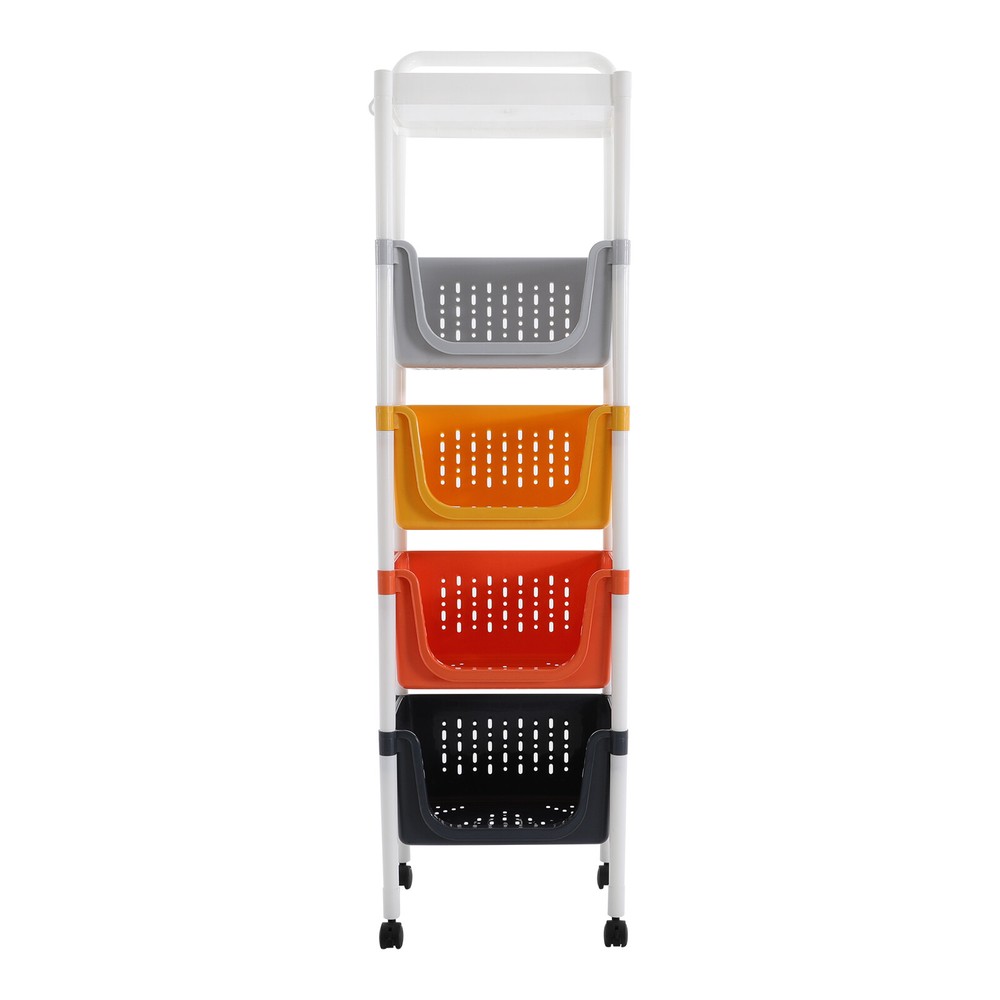 Kitchen Storage Rack 5 Tier Floor-Standing Basket Organizer W/ 2 Practical Hook