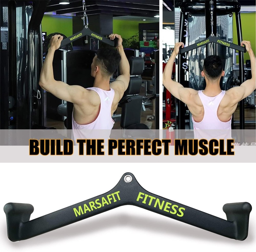 Fitness Rowing Pulley Cable Machine Attachment Handle Grips Lat Pull Down Bar