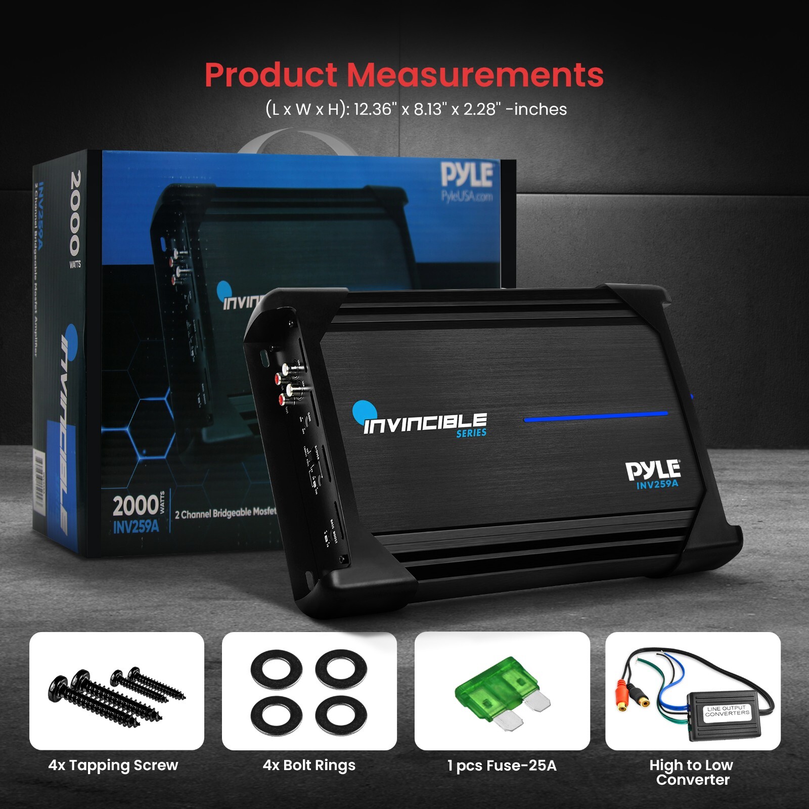 Pyle 2 Channel 2000Watts Max Mosfet Amplifier Invincible Series Amplifier