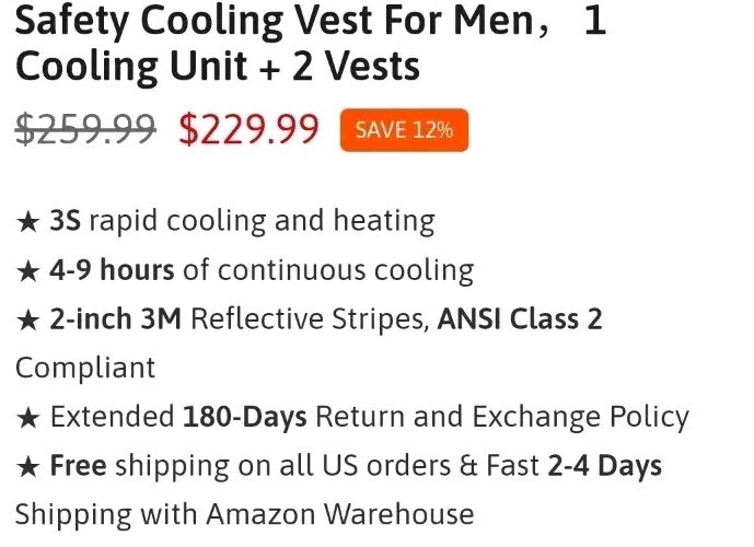 2 Cooling Heating Vest Reflective By Bottlestalk New