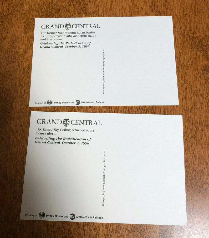 Grand Central Commemorative Postcard Set, October 1, 1998