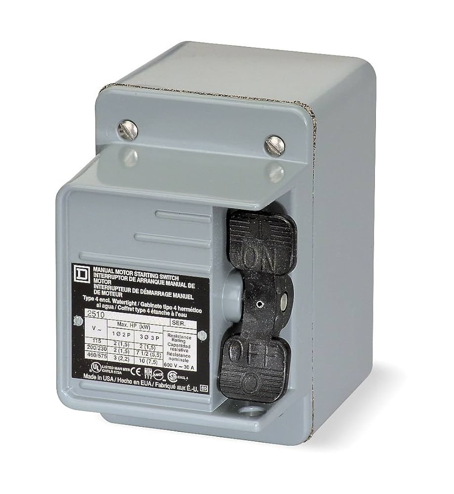 NIB - Square D - 2510KW1 - Manual Toggle Switch, 30A, 2 Pole, 3 Hp