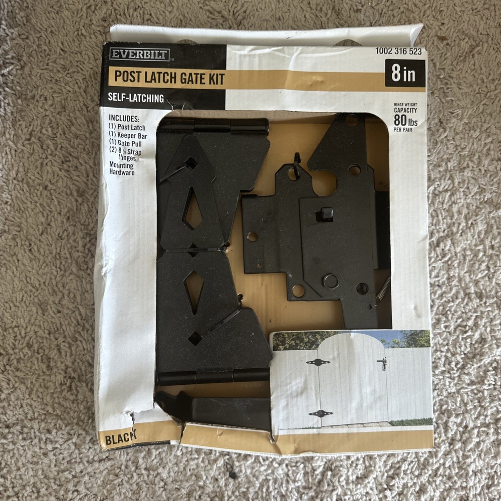Everbilt Post Latch Gate Set Black 1002316523