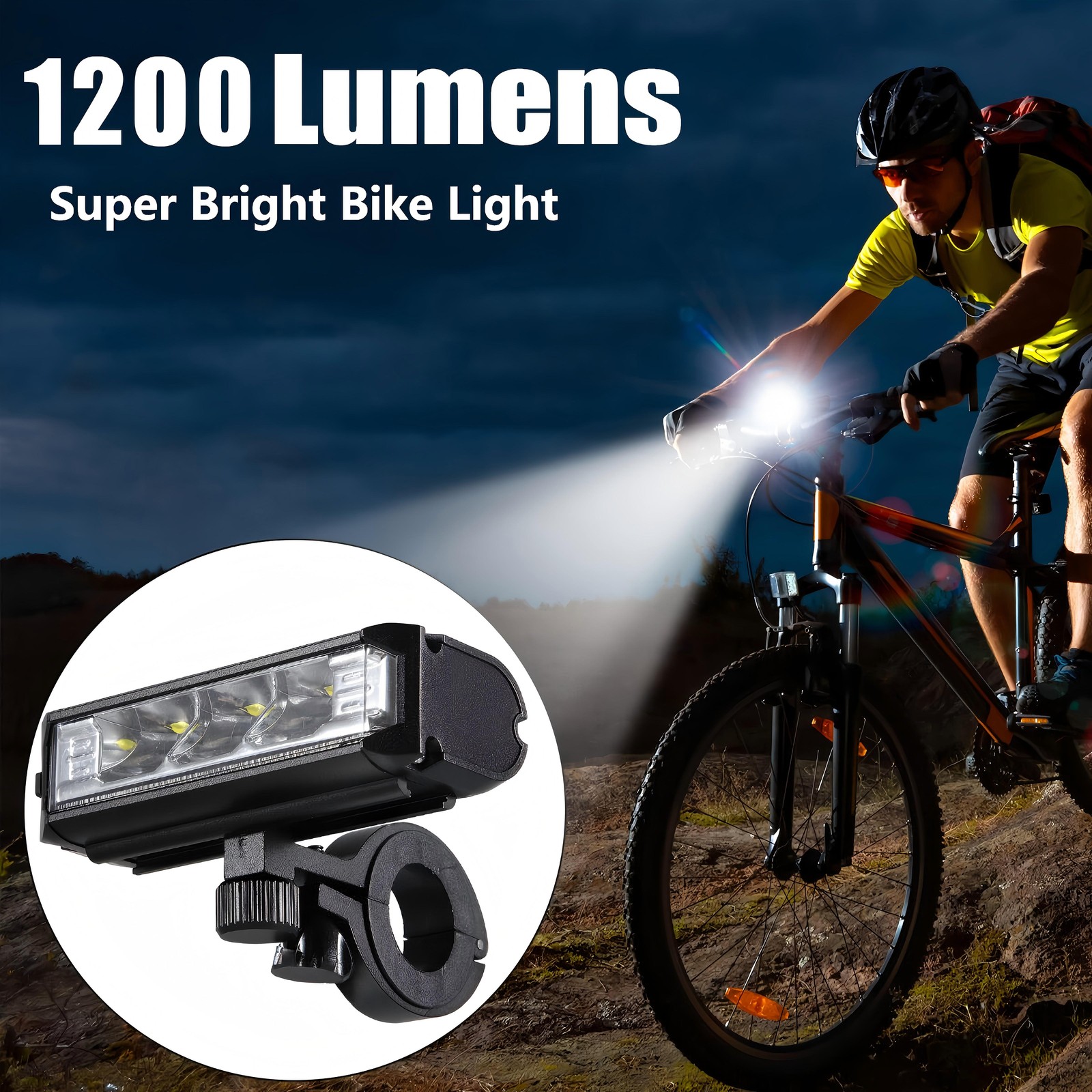Super Bright LED Bike Light USB Rechargeable Bicycle Front Headlight Waterproof