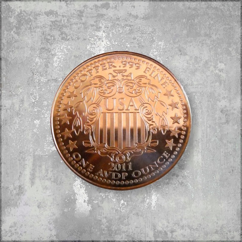 Copper Round Bald Eagle Head Coin 1 oz