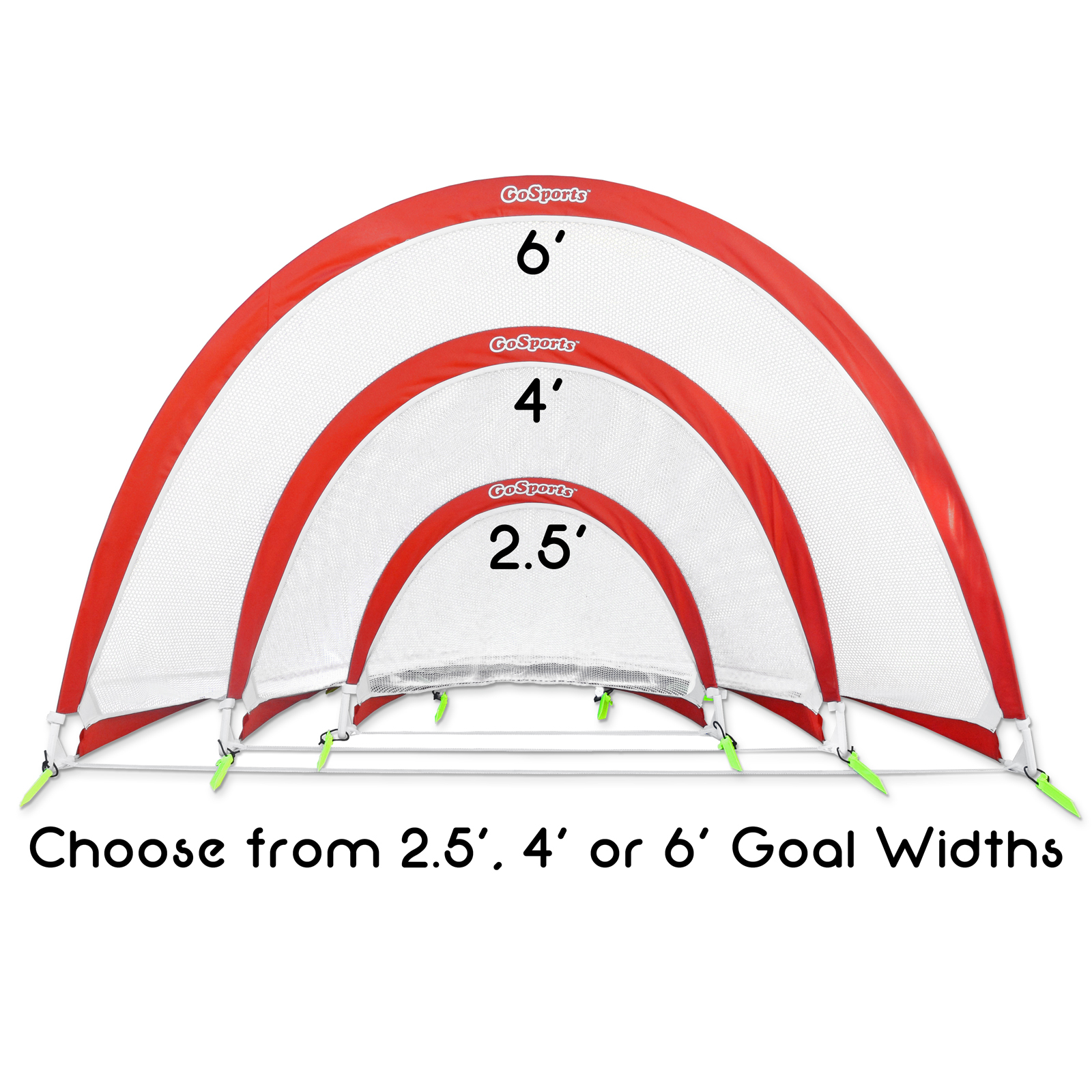 GoSports 6 FT Portable Pop-Up Soccer Goals (Set of 2 + 6 Cones and Case)