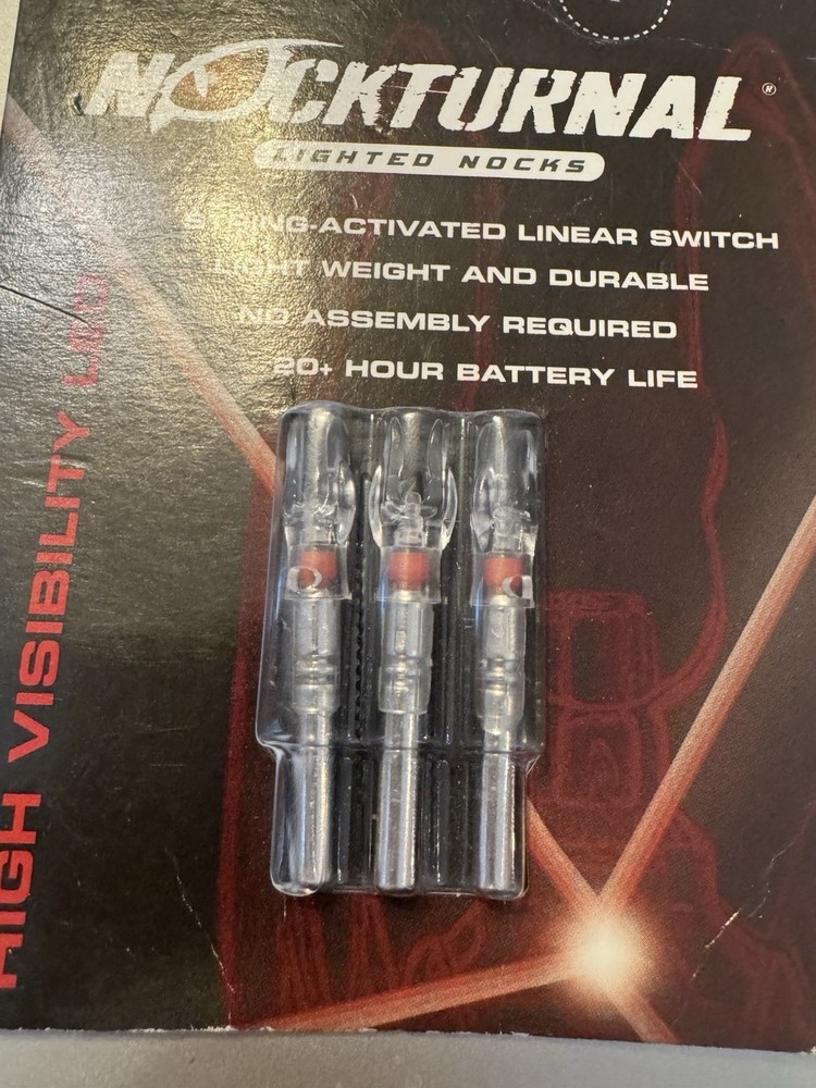 Nockturnal NT-202 Red High Visibility LED Lighted Locks 3-Pack Size Small