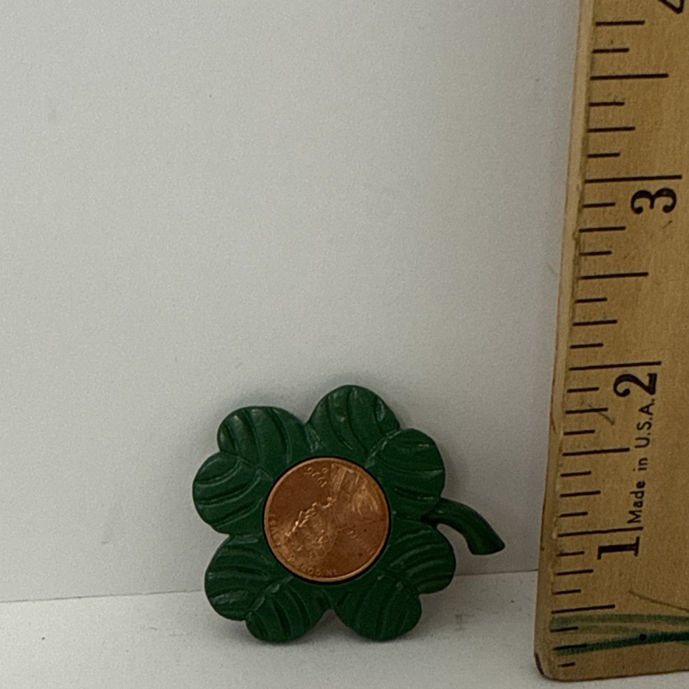 Lucky Penny 4 Leaf Clover Pinback