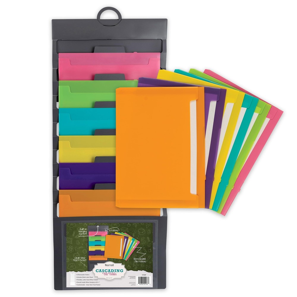 Cascading Wall File Organizer, Classrom Organization and Storage, 6 Removable...