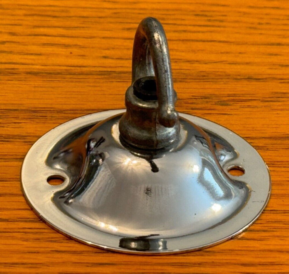 VINTAGE CHROME CHANDELIER CEILING ROSE WITH HOOK