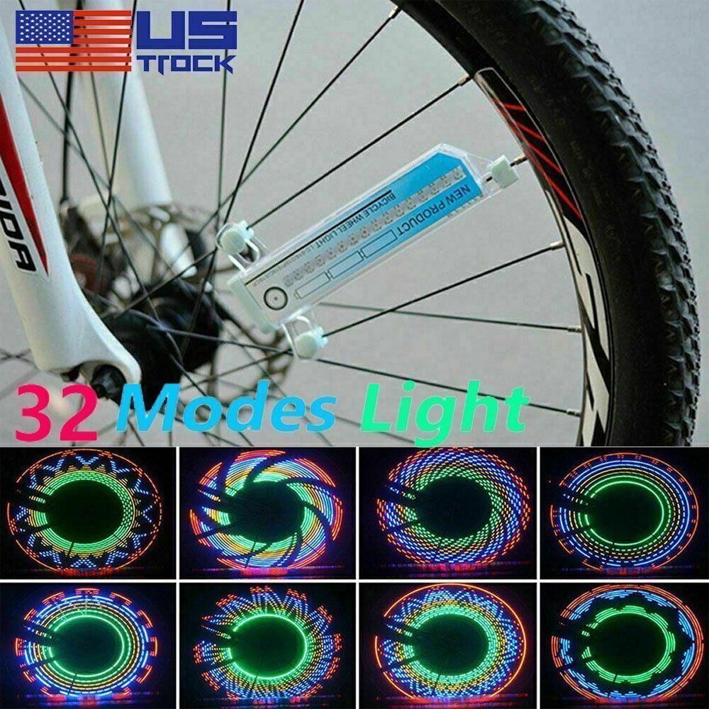 Bicycle Bike Wheel Lights Multicolor in 32 LED String Fits any Spoke Rim Tires