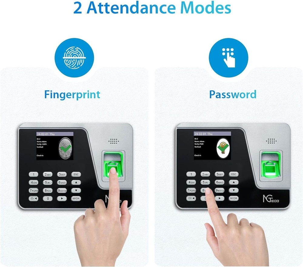 NGTeco AS10 Standalone Time Card Machine Automatic Punch in Out