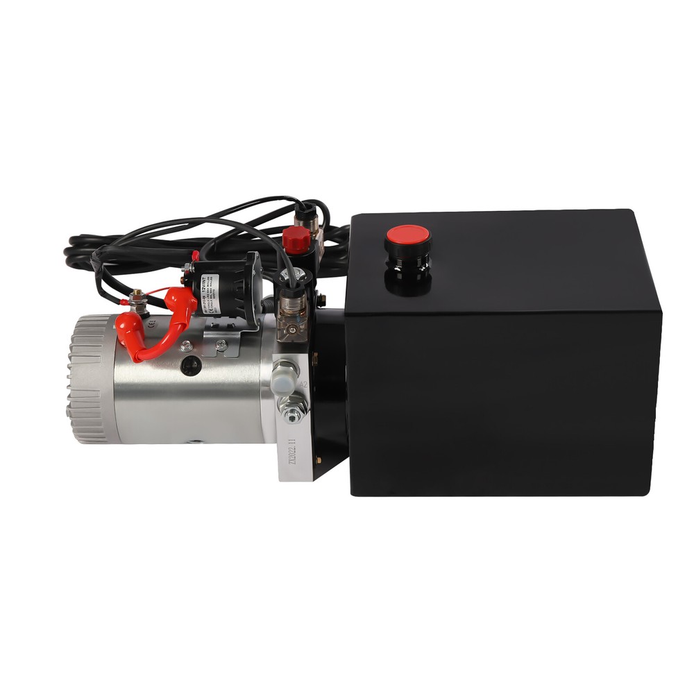 12V 8 Quart Double Acting Hydraulic Electric Pump Horizontal Remote Power Unit